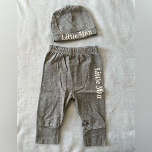 🔥3 for $10🔥 Little man pants with matching hat. Size 70 (0-6 months)